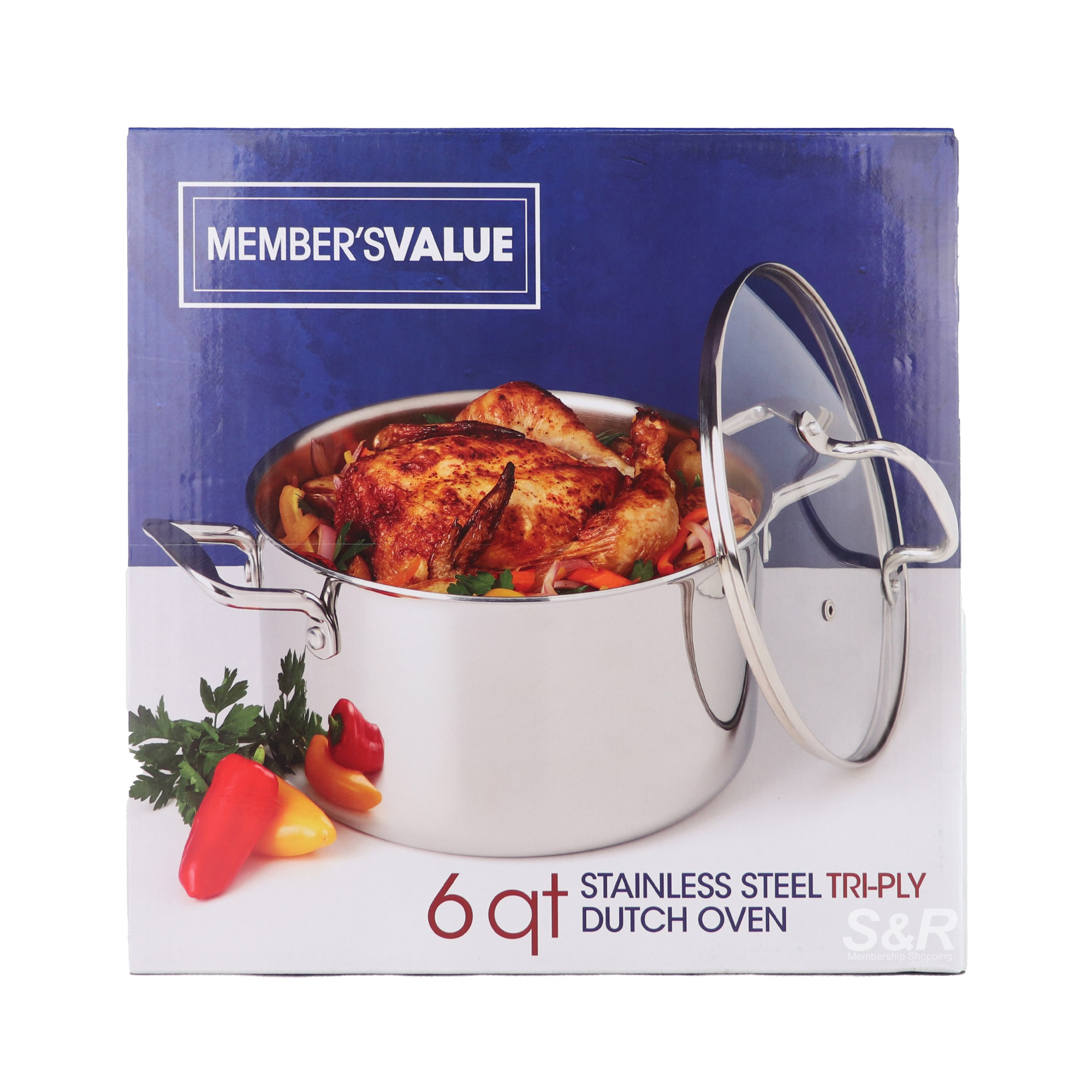 Member's Value 6Qt Stainless Steel Tri-Ply Dutch Oven 2pcs